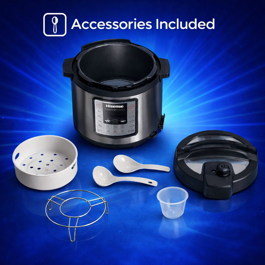 Hisense 6L All-in-One Pressure Multicooker – 15 Smart Preset Menus & 9 Safety Guards